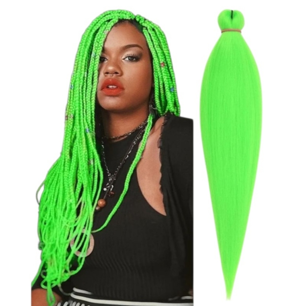 Leeven Neon Green Braiding Hair Extension 26 Inch